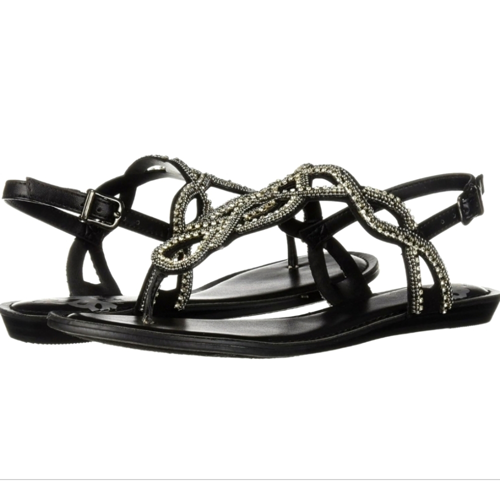 Fergalicious Black and Silver Sandals